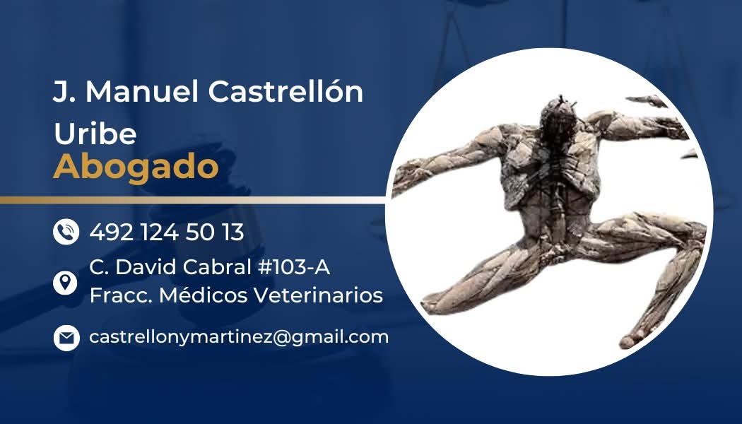 Tarjeta de presentación Abogado Castrellón